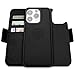 Dreem Fibonacci iPhone 14 Pro Max Wallet Case / 2-in-1 Shockproof MagSafe Case and Detachable Luxury Vegan Leather Folio with RFID Card Protection and Stand; for Women and Men - Black