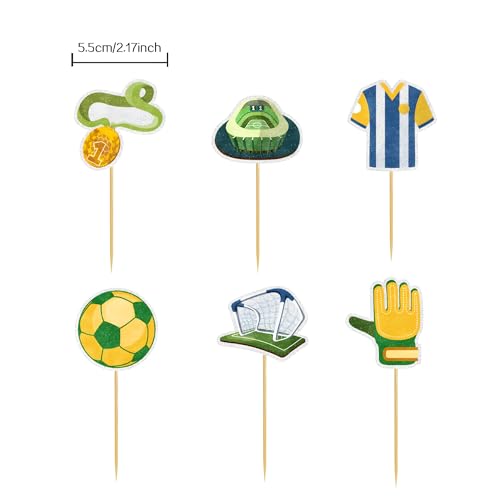 Image of Football Cake Topper and Sport Themed Accessories Birthday Cupcake Decoration for Kids Boys and Party Supplies