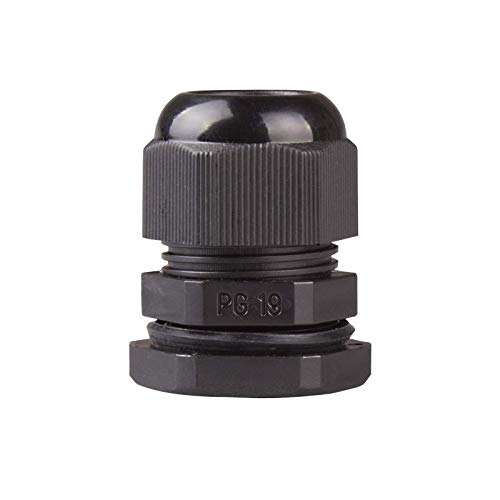 BC-PG-19-B, Cable Gland, 12 to 15 mm Cable Dia, 24mm Cutting-Hole, Nylon, Black Color