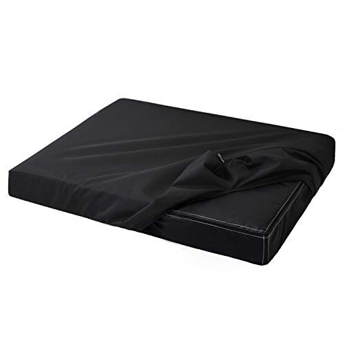 tierlando Quick-Cover® Basique Uni Protège-Matelas | 4-eckig 3-eckig 5-eckig Ovale | Housse Drap Housse Polyester Lit pour Chien | Matelas pour Chiens - 03 Noir, PE3 | 75x55 / 5-12 cm Cover