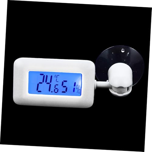 KAILIKETIY 爬虫類タンク用吸盤付き温湿計 転式 夜光機能 ホワイト 小型耐久設計 ケージ適用 簡単操作で正確測定