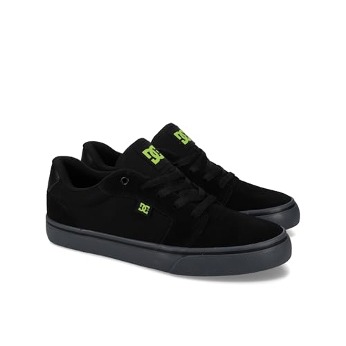 DC Men's Anvil Casual Skate Sneaker, Black/Lime, 7
