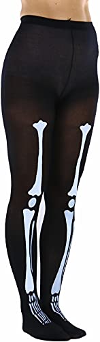 Image of ToBeInStyle Women's Scary Skeleton Leg Bones Halloween Hosiery Tights & Thigh High Stockings