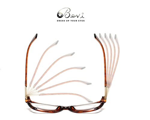 Image of Bevi Reading Glasses Anti Eyestrain Blue Light Blocking Large Square Oversize Frame with Metal Hinge for Women and Men
