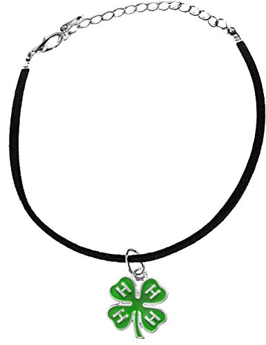 4-H Club Adjustable Black Suede Charm Bracelet, Hypoallergenic, Safe-No Nickel, No Lead And No Poisonous Cadmium In Metal2