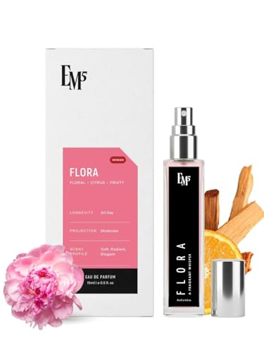 Image of EM5 Floraa Perfume for Women | Eau de Parfum for All Day Wear Spray | Fruity Floral Citrus Fresh Fragrance | Luxury Gift for Her | 15 ml
