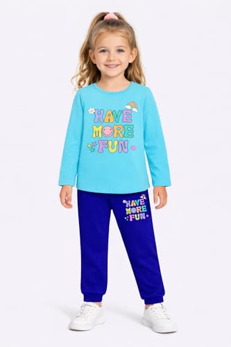 Image of TS LAVI TAVI Cotton Clothing Set for Girls Dress Full Sleeve T-shirt Top and Pyjama (Pack of 3)
