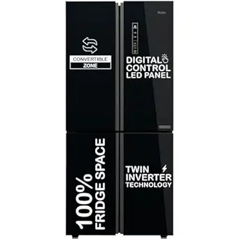 Haier 531 L Inverter Frost-Free Side-by-Side Refrigerator (HRB-550KG, Black,Convertible)