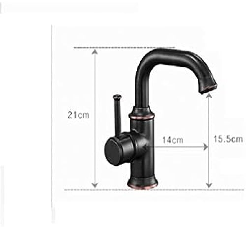 Grifo de lavabo latón estilo vintage negro monomando funcional para renovar el baño 3