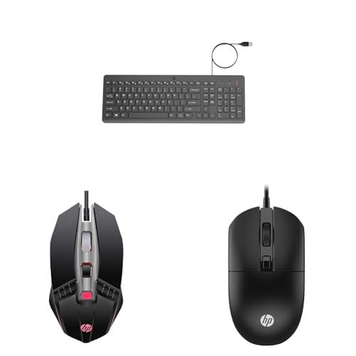 Image of HP 150 Wired Keyboard, Quick, Comfy and Ergonomically Design, 12Fn Shortcut Keys, Plug and Play USB