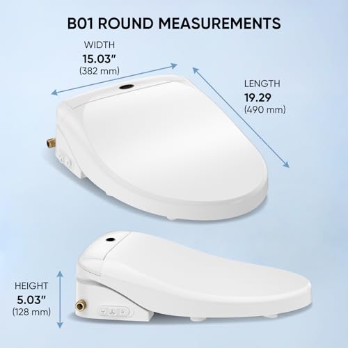 Image of LEIVI Electric Bidet Toilet Seat with Wireless Remote and Side Panel, Multiple Spray Modes, Adjustable Heated Seat, Warm Water and Air Dryer, Auto LED Nightlight, Round