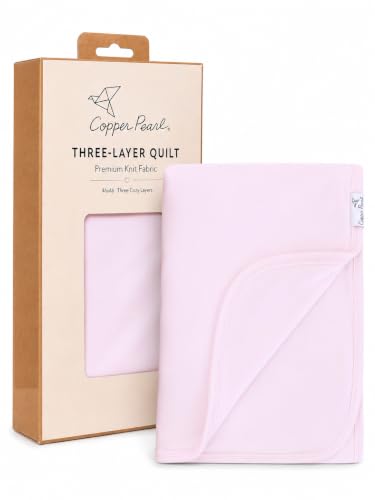 Image of Copper Pearl Jumbo 3-Layer Baby Blanket: Soft Baby Quilts for Boys and Girls | Breathable, Cozy, Toddler Blanket | Baby Quilt for Newborns | 46x46 Premium Polyester /Rayon | Blossom