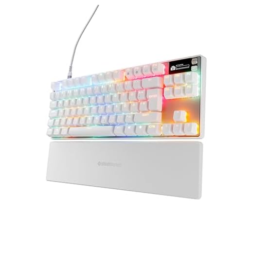 SteelSeries Apex Pro TKL Gen 3 - White Gaming Keyboard - Adjustable Hall Effect Switches; OmniPoint 3.0 - Game-Ready Presets - Rapid Trigger, Protection Mode, Rapid Tap/SOCD - German QWERTZ