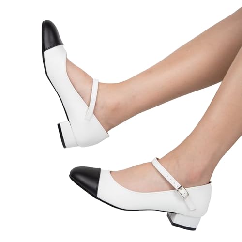 Character Shoes for Women Dance Shoes,Stylish Ankle Strap Low Heels for Ballroom,Salsa,Tango 7