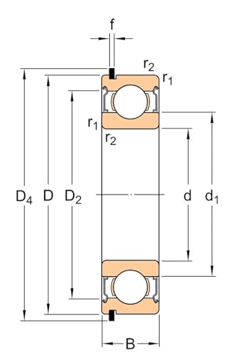 Roulement à billes à gorge profonde 61805-2RS1NR de haute précision axiale - 3