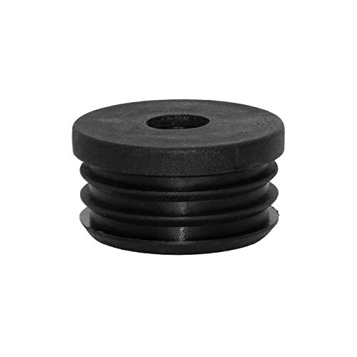 Image of Flyshop Black M8 Threaded Plastic Plugs Round Tube End Caps Tubing Plugs Inserts Furniture Glider 38 mm Diameter 4 Pcs