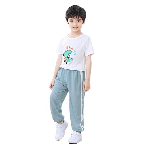 LittleSpring Girls Boys Summer Pants Elastic Waist Lightweight Joggers 2-10 Years4