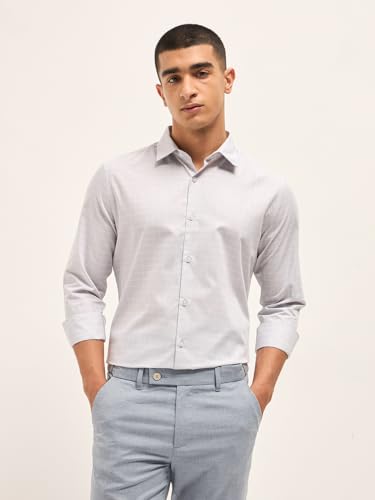 Image of THE BEAR HOUSE Men's Checked Tailored Fit Formal Shirt