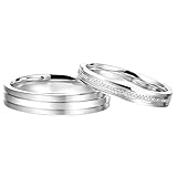 Calefee Anillos de compromiso a juego, anillo de pareja de oro blanco 9 K/14 K/18 K boda con diamante o moissanita, talla 7 a 30, Dimensioni Personalizzabili, Metal, Diamante