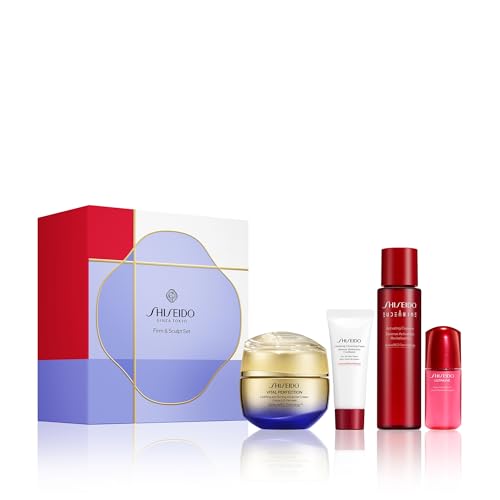 Shiseido Firm & Sculpt Set - Clarifying Cleansing Foam (15mL), Eudermine Activating Essence (70mL), Ultimune Power Infusing Serum (10mL) & Vital Perfection Advanced Cream (50mL) - $224 Value