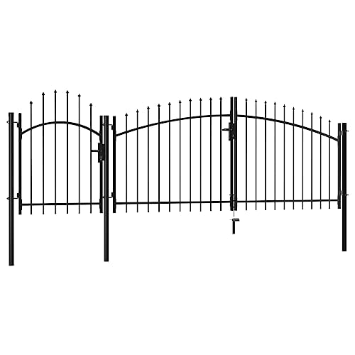 Garden Gate Steel 2x4 m Black
