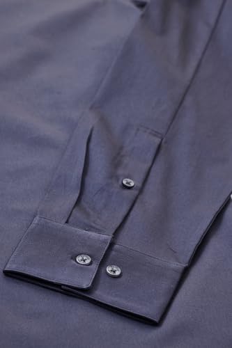 Image of SNITCH Men Formal Shirt | Slim Fit Full Sleeve Classic Collar Solid Pattern | Premium Cotton Blend & Breathable Fabric for Office