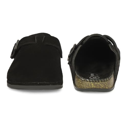 Image of Premium Orthopedic Suede Leather Mules, Lightweight Slip-On Design with Anti-Skid Sole, Cushioned Footbed, Pain-Free Comfort for Indoor Outdoor Use