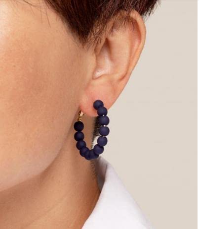 Zenzii Beaded Hoop Fashion Earrings Bohemian Circle Round Bead Earrings Chic Dangle Earrings For Women Girls (White) #TOP2