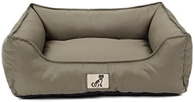 AllPetSolutions Waterproof Dog Bed Large - Removable Machine Washable Hardwearing Basket Scratch Proof Oxford Fabric - Water Resistant Comfy Bed for Home or Dog Crate - Grey 90x70x20cm