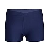 Agoky Mädchen Sport Shorts Turnhose für Kinder Kurze Hose Tights Leggings Fitness Tanzen Yoga Shorts Sporthose kurz Hot Pants Freizeit Training Navy Blau Einfarbig 128-140