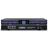 YSFW Audio Equalizer, 22-Band Stereo Graphic Equalizer, Dual Channel 1U Rack Mount, with 10 Preset Effects, Automatic Noise Reduction, Hifi Home EQ Tuning Equalizer