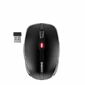 CHERRY MW 8C Advanced Wireless Designer Mouse with USB-C Charging. Adjustable Resolution (600,1000,1600,or 3200 DPI) Long-Lasting 2.4GHz Wireless Through Mini Receiver and Bluetooth