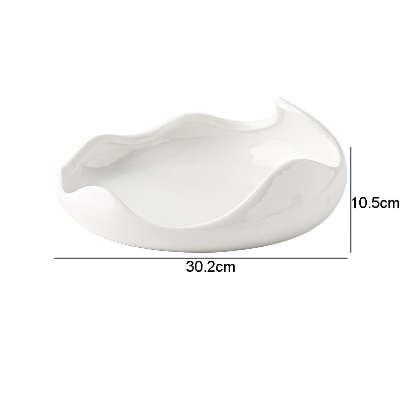 Piatti da Portata, Piatti da Dessert, Piatti da Portata in Ceramica, Piatti da Bistecca, Stoviglie Creative per La Casa, di Forma Irregolare, Piatti per Pasta, Moderni Pi，11.8 inch