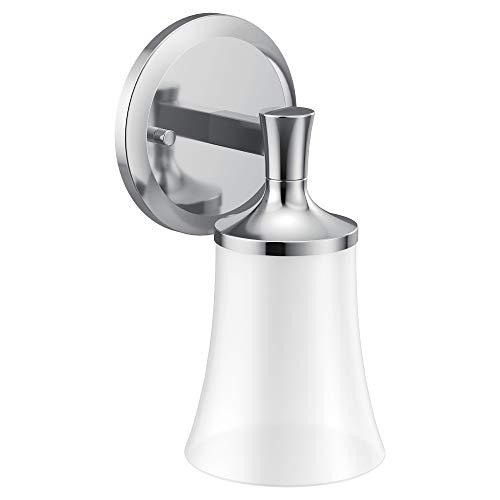 Moen YB0361CH Flara 1-Light Dual-Mount Bath Bathroom Vanity Light Fixture with Frosted Glass, Chrome Moen YB0361CH Flara 1-Light Dual-Mount Bath Bathroom Vanity Light Fixture with Frosted Glass, Chrome