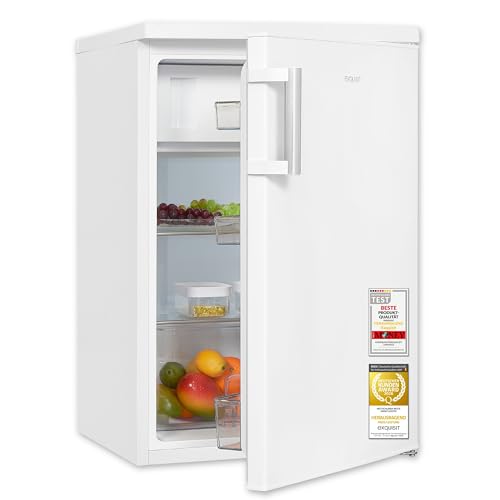 Exquisit Kühlschrank | 120 Liter, Energieeffizienzklasse D, 39 dB Geräusch, 4* Gefrierfach 13 l | LED-Innenbeleuchtung, manuelle Temperaturregelung, Türanschlag wechselbar | KS516-4-H-010D weiss