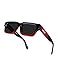 Roneyee Rectangle Sunglasses Men Womens Trendy Retro Sun Shades UV Protection Fashion Acetate Stylish (Gradient Red)