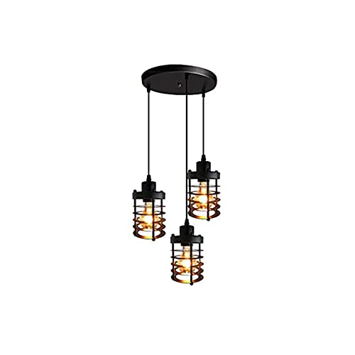 Luminaire cuisine îlot au style suspendu industriel et cage vintage