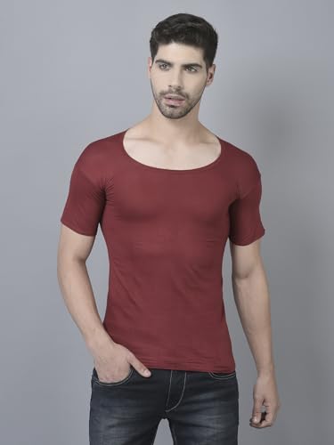 Image of Dollar Lehar Men Combed Cotton Round Neck with Sleeve Vest -Colour May Vary