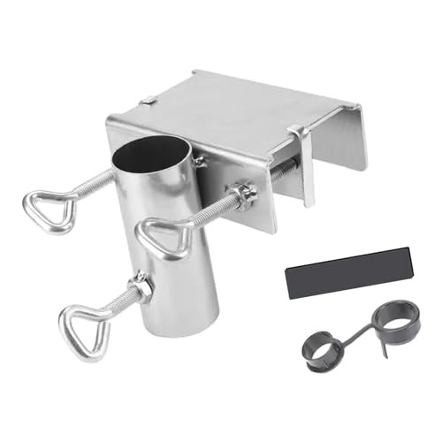 MERIGLARE パティオ アンブレラ クランプ パラソル ホルダー 傘クランプ パラソル固定クリップ パティオビーチ傘ホルダー バルコニー アンブレラ クリップ フェンス ベンチ用, 5.5cm