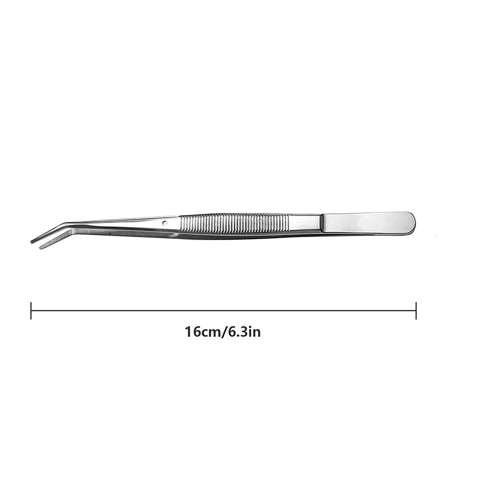 Pinzetta Curva In Acciaio 16.5cm | Punta Seghettata | Per Cucito, Modellismo E Lavori Di Precisione