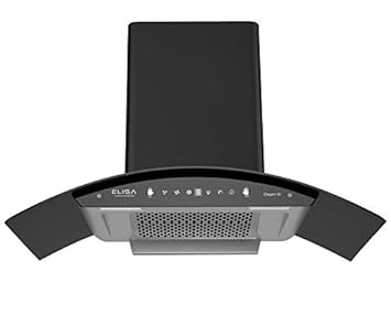 ELISA Elegant 90 cm 1300 m3/hr Auto Clean Chimney (Elegant 90 Black, Heat Clean)