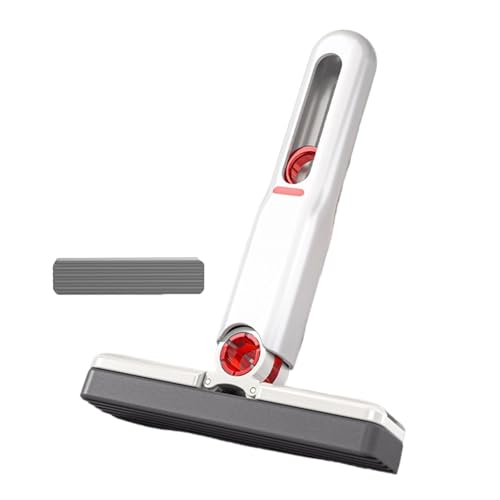 HEGWA(ヘグヘワ) スポンジモップ 自動絞り機能付き、 ミニ折りたたみ式デスクトップモップ 携帯用 ミニモップ 乾拭き・水拭き両用 家庭用 車内用 リビングルーム キッチン バスルーム(Sponge head*3,C)