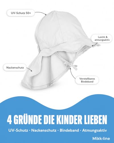 Sombrero para el sol para bebé Mikk-line con protección para el cuello en la playa 3