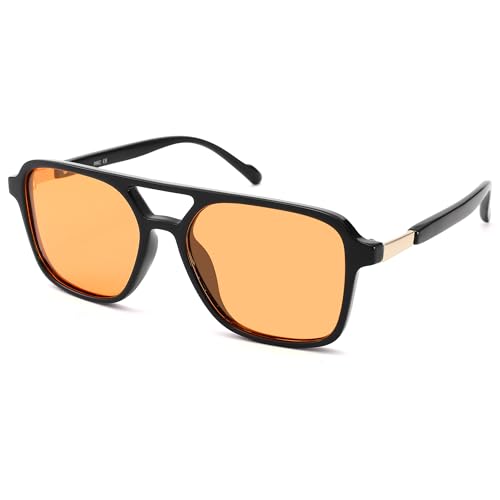 GLARDEFE Retro Aviator Sunglasses for Women Men - Trendy Cool Square Womens Mens Shades Sun Glasses (Option 4)