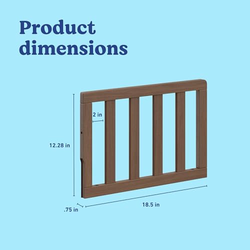 Image of Storkcraft & Graco Toddler Safety Guardrail with Slats (Hazelnut) - GREENGUARD Gold Certified, Converts Compatible Storkcraft & Graco Crib to Toddler Bed, Each Guardrail Sold Individually