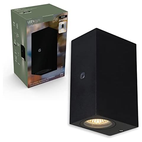 Proventa AllWeather Aplique exterior con sensor crepuscular GU10 IP44 negro Cover