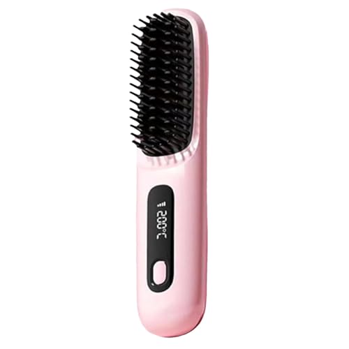 Brosse à lisser les cheveux sans fil anti-frisottis pour cheveux rebelles