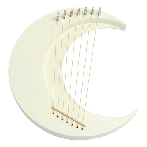 Lyre 7 cordes en bois en forme de croissant de lune pour enfants