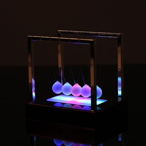 Péndulo de Newton con base roja luminosa para enseñar física 6