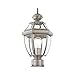 Livex Lighting Lantern 2153-91 Outdoor Post with Clear Beveled Glass Shades, Brushed Nickel
